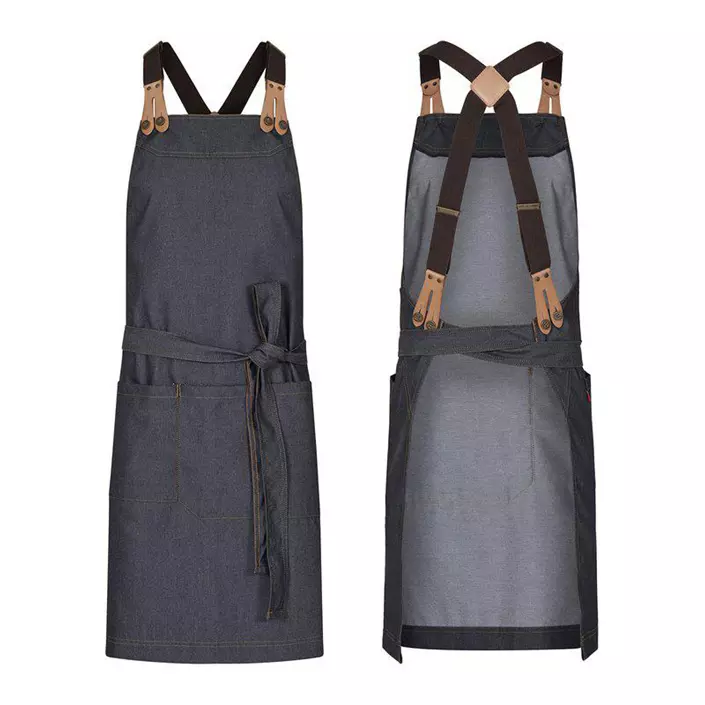 Segers bib apron with pocket, Darkblue Denim, Darkblue Denim, large image number 5