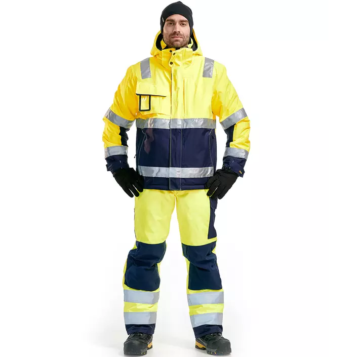 Blåkläder vinter arbeidsbukse, Hi-vis gul/marineblå, large image number 1