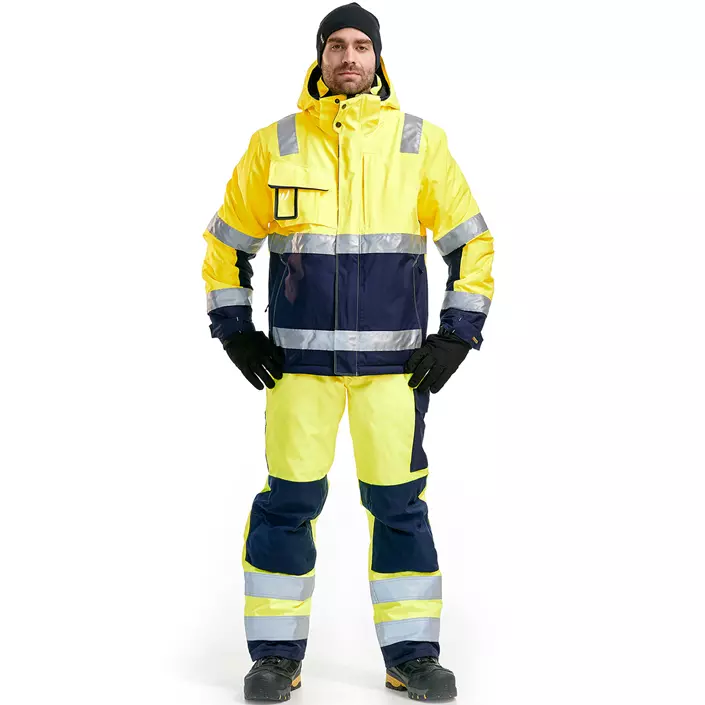 Blåkläder vinter arbejdsbukser, Hi-vis Gul/Marine, large image number 1