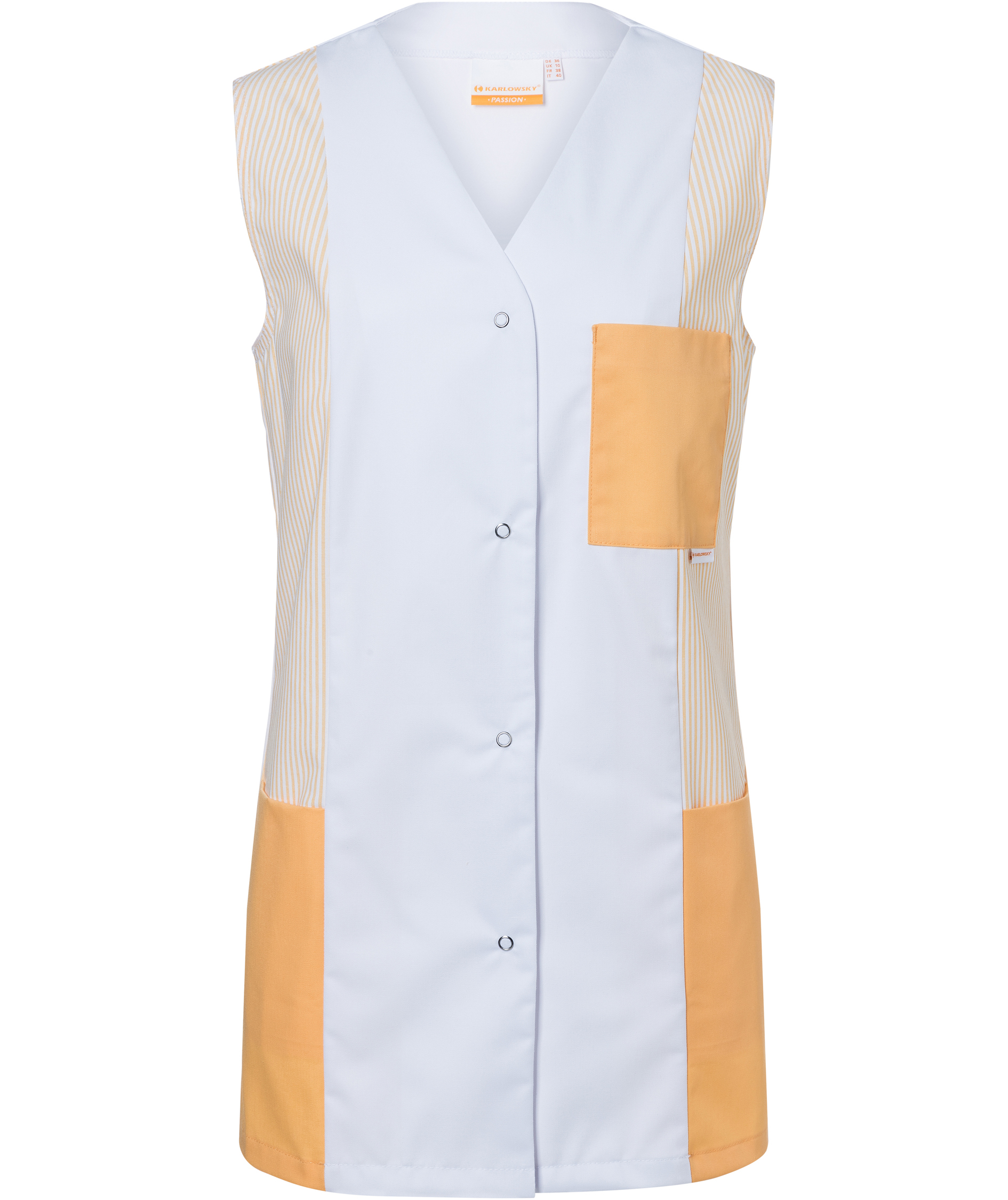 Karlowsky Sabrina Damen-Tunika ohne &Auml;rmel, White/ochre