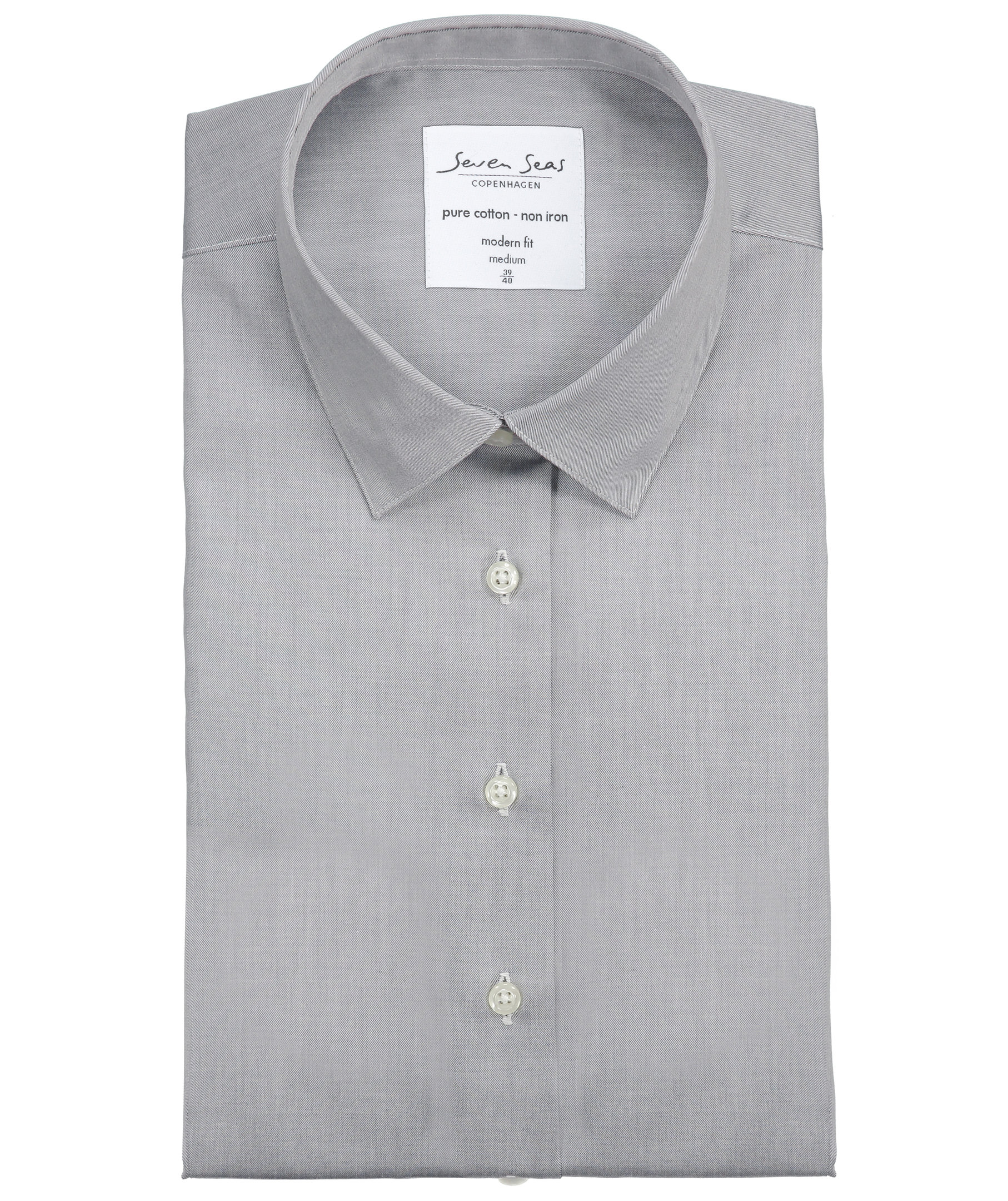 Seven Seas Fine Twill Modern fit skjorta dam, Silver Grey, large image number 4