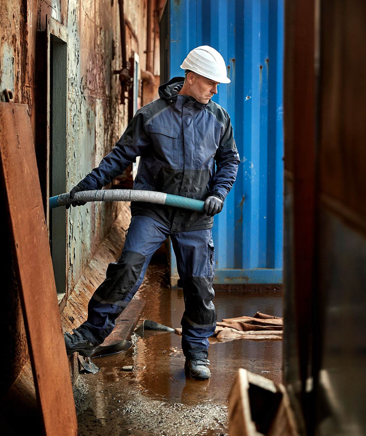 ELKA Working Xtreme winter jacket full stretch, Marine Blue/Black