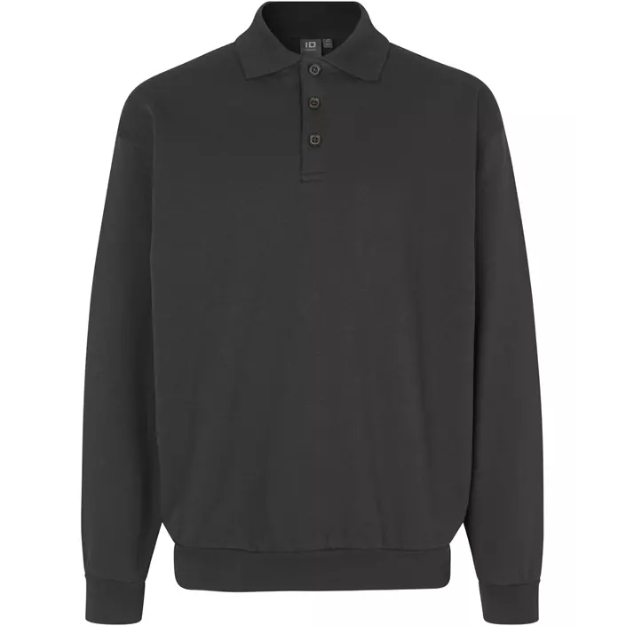 ID Game long-sleeved Polo Sweatshirt, Charcoal, large image number 0