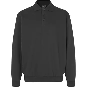 ID Klassisk langærmet Polo sweatshirt, Koksgrå