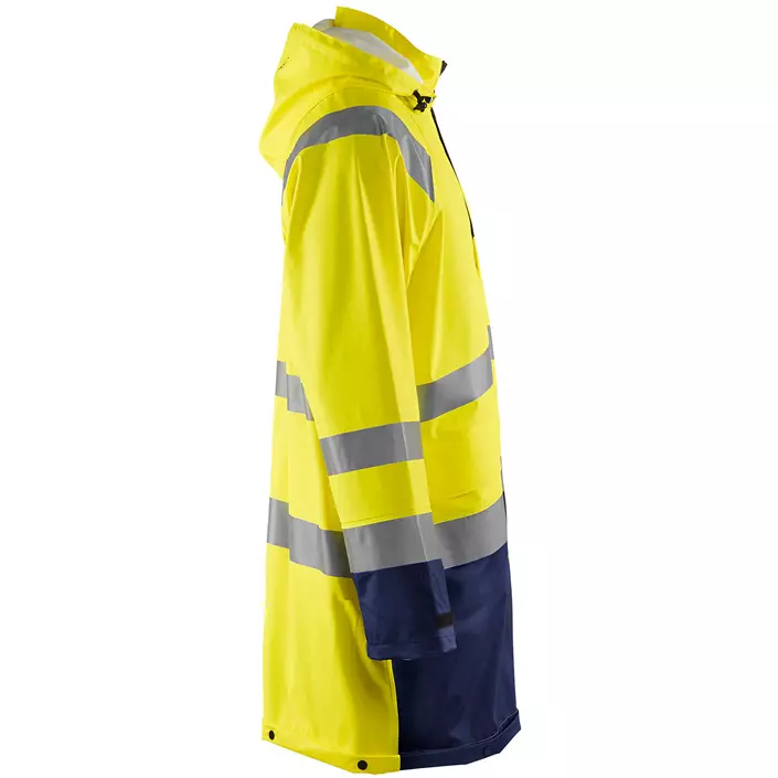 Blåkläder regnfrakke, Hi-vis Gul/Marine, large image number 3