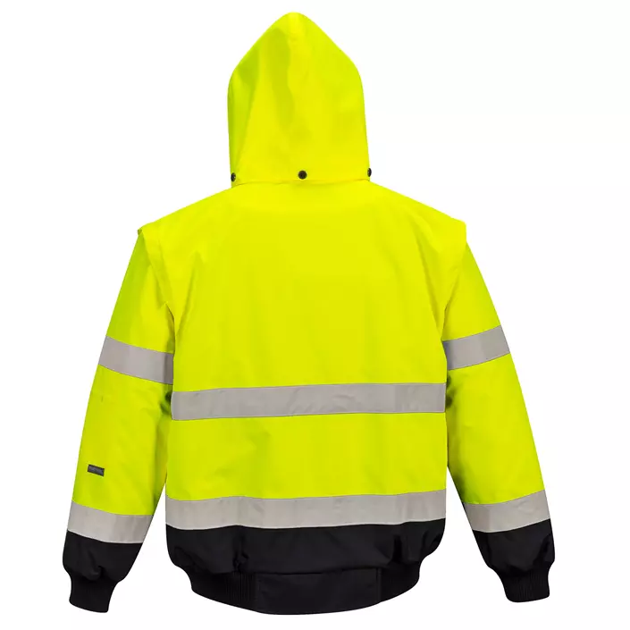 Portwest 3-in-1 pilotjacket with detachable sleeves, Hi-vis Yellow/Black, large image number 1