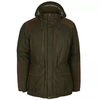 Pinewood Nydala Insulation wool parka, Moss green/suede brown