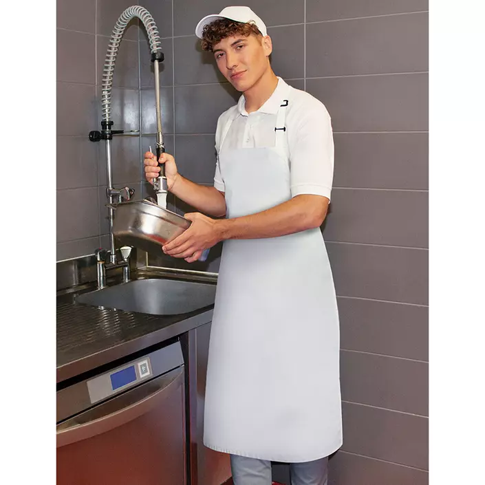Karlowsky Basic water-repellent bib apron, White, White, large image number 1