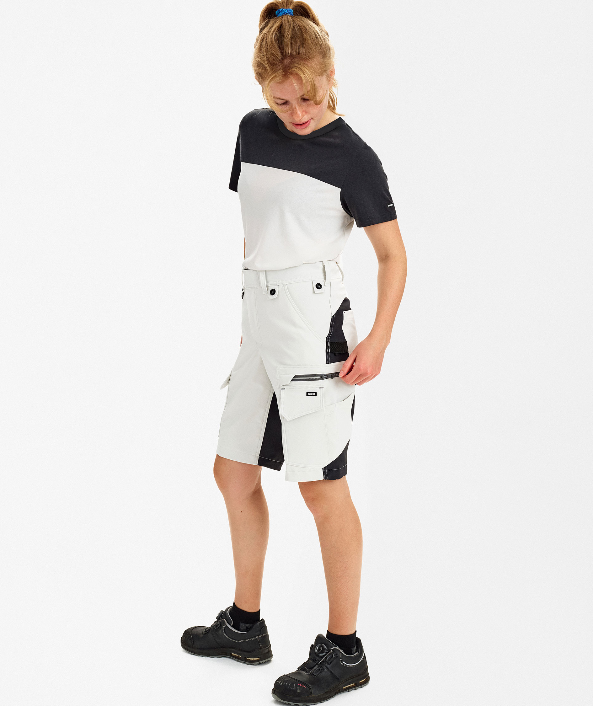 Engel Entire women's work shorts full stretch, Bone White/Anthracite Grey, large image number 5