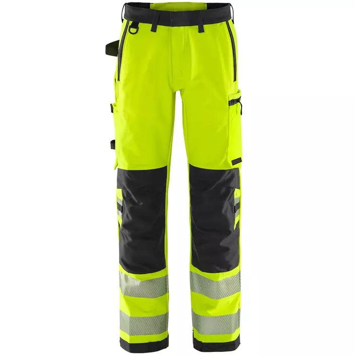 Fristads Green work trousers 2645 GSTP full stretch, Hi-vis Yellow/Black, large image number 0
