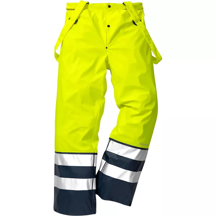 Fristads rain trousers 2625, Hi-vis Yellow/Marine, large image number 0