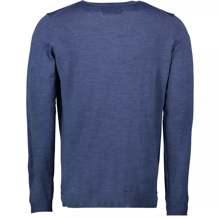 Seven Seas stickad tröja med merinoull, Blue melange, large image number 1