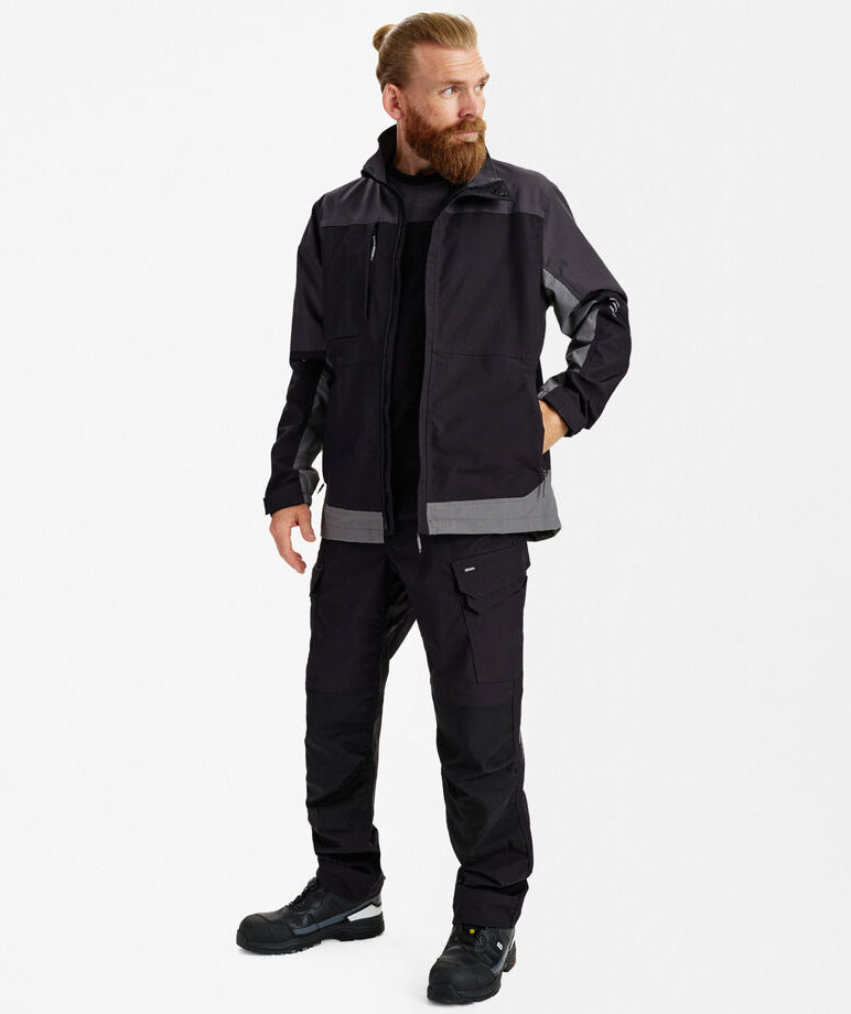 Engel Entire arbejdsjakke, Black/Anthracite Grey, large image number 2
