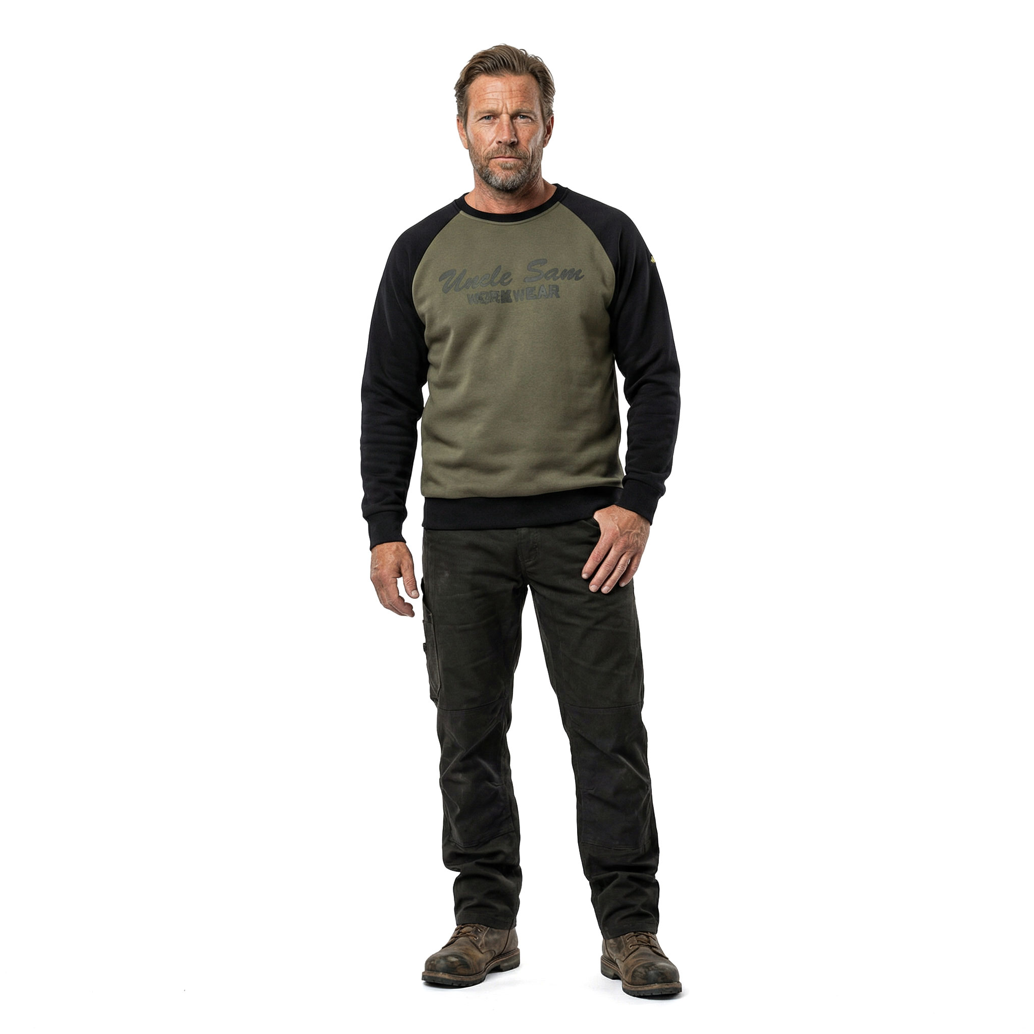 Uncle Sam sweatshirt, Olive/Black, large image number 2