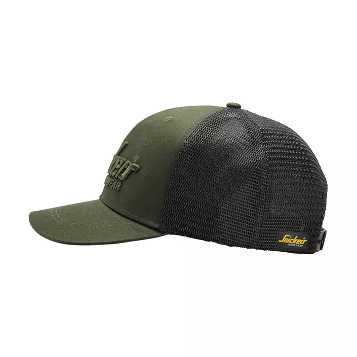 Snickers Trucker cap 9001, Khaki Green/Black, Khaki Green/Black, large image number 3