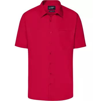 James & Nicholson modern fit kortärmad skjorta, Röd