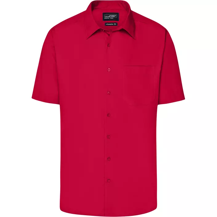 James & Nicholson modern fit short-sleeved shirt, Red, large image number 0