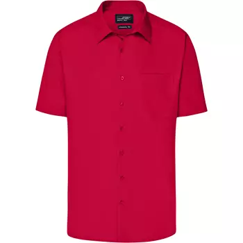 James & Nicholson modern fit kortærmet skjorte, Rød