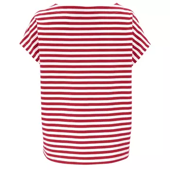 Hejco Polly Damen T-shirt, Weiss/rot gestreift