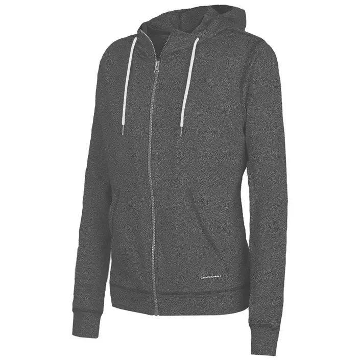 Pitch Stone Cooldry dame hoodie med lynlås, Black melange, large image number 0