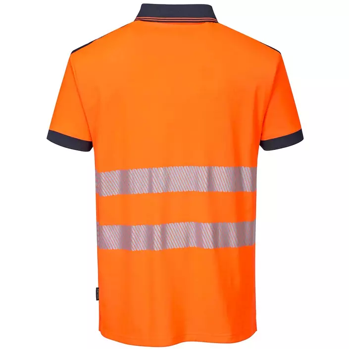 Portwest PW3 polo T-shirt, Hi-Vis Orange/Mørk Marine, large image number 1