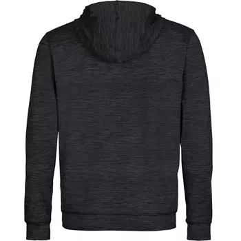 Pitch Stone Cooldry hoodie med glidelås, Dark black melange