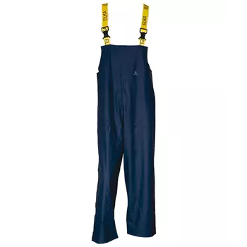 Elka Dry Zone PU rain bib and brace trousers, Marine Blue