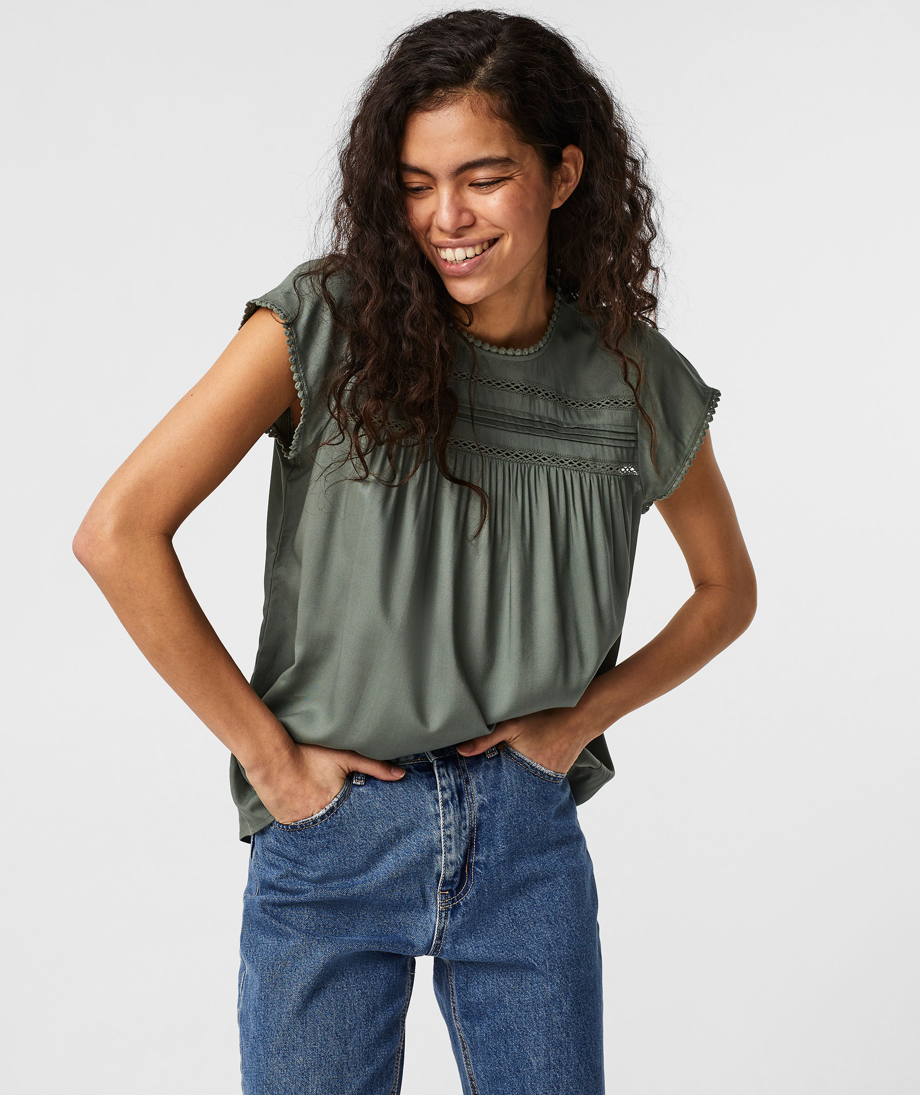 Vero Moda VMDEBBIE PLEAT women's blouse, Laurel Wreath, large image number 3