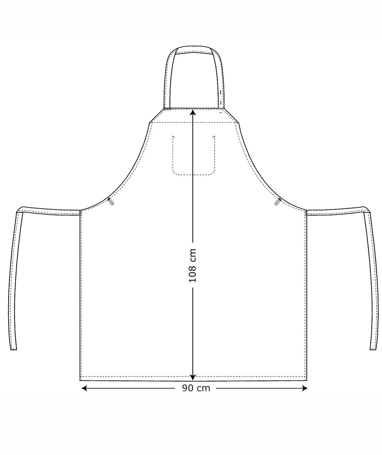 Kentaur wide bib apron, Black