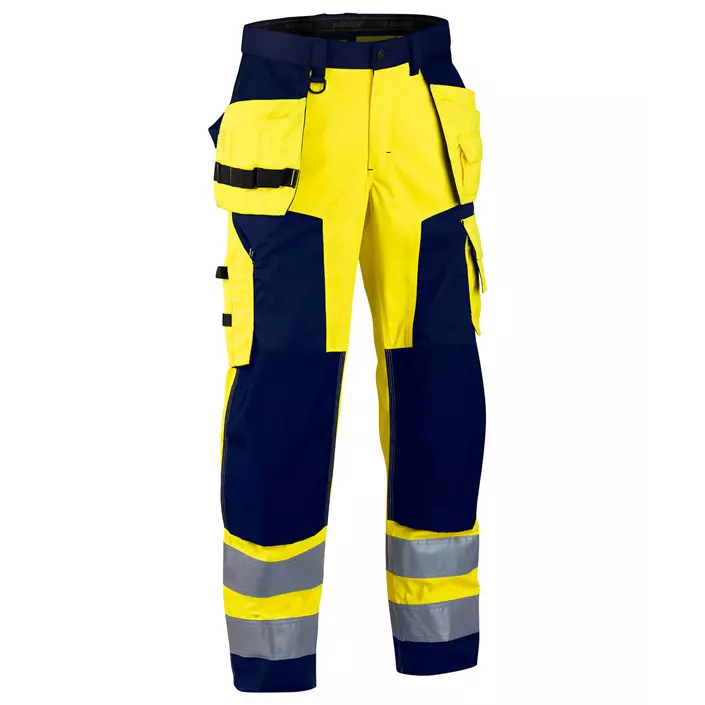 Blåkläder craftsman trousers, Hi-Vis yellow/marine, large image number 0