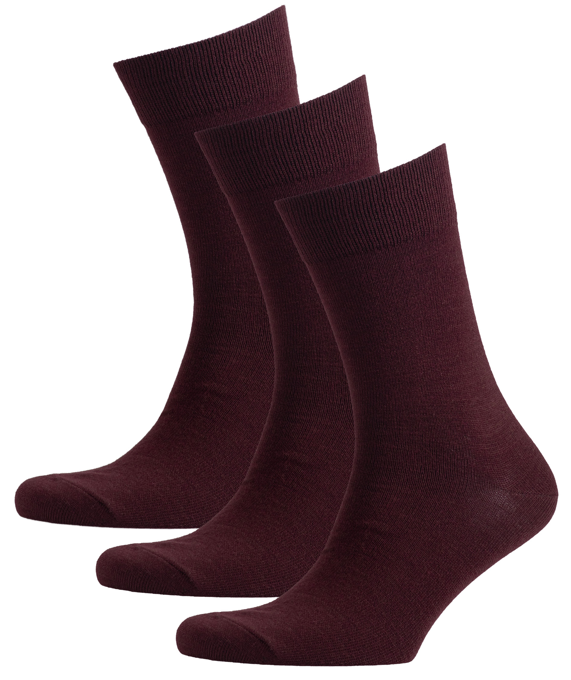 Westborn Basic 3-pack strumpor med ull, Bordeaux