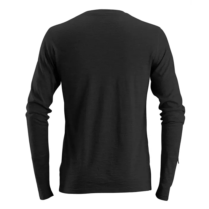 Snickers AllroundWork long-sleeved T-shirt 2427 merino wool, Black, large image number 1