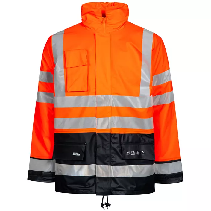Lyngsøe PU winter jacket, Hi-vis Orange/Marine, large image number 0