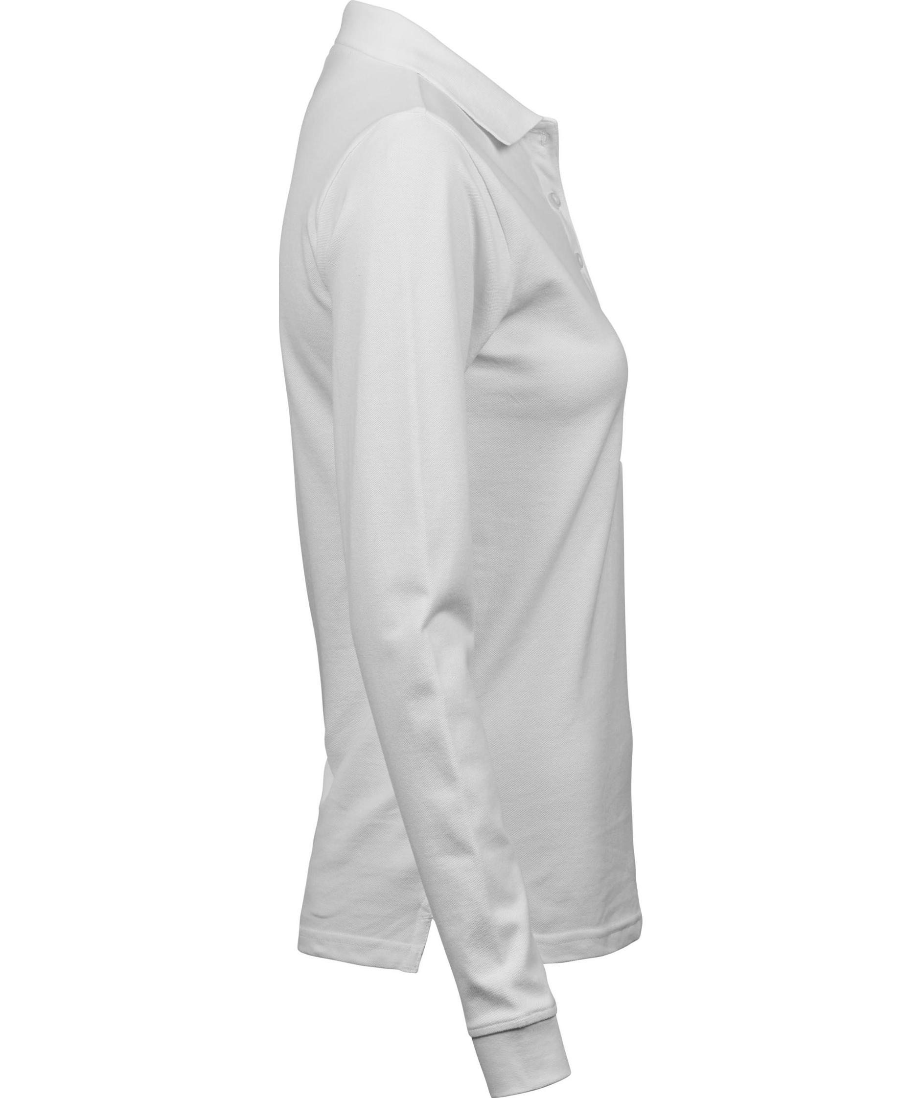 Tee Jays Luxury women's long-sleeved polo shirt, White, large image number 2