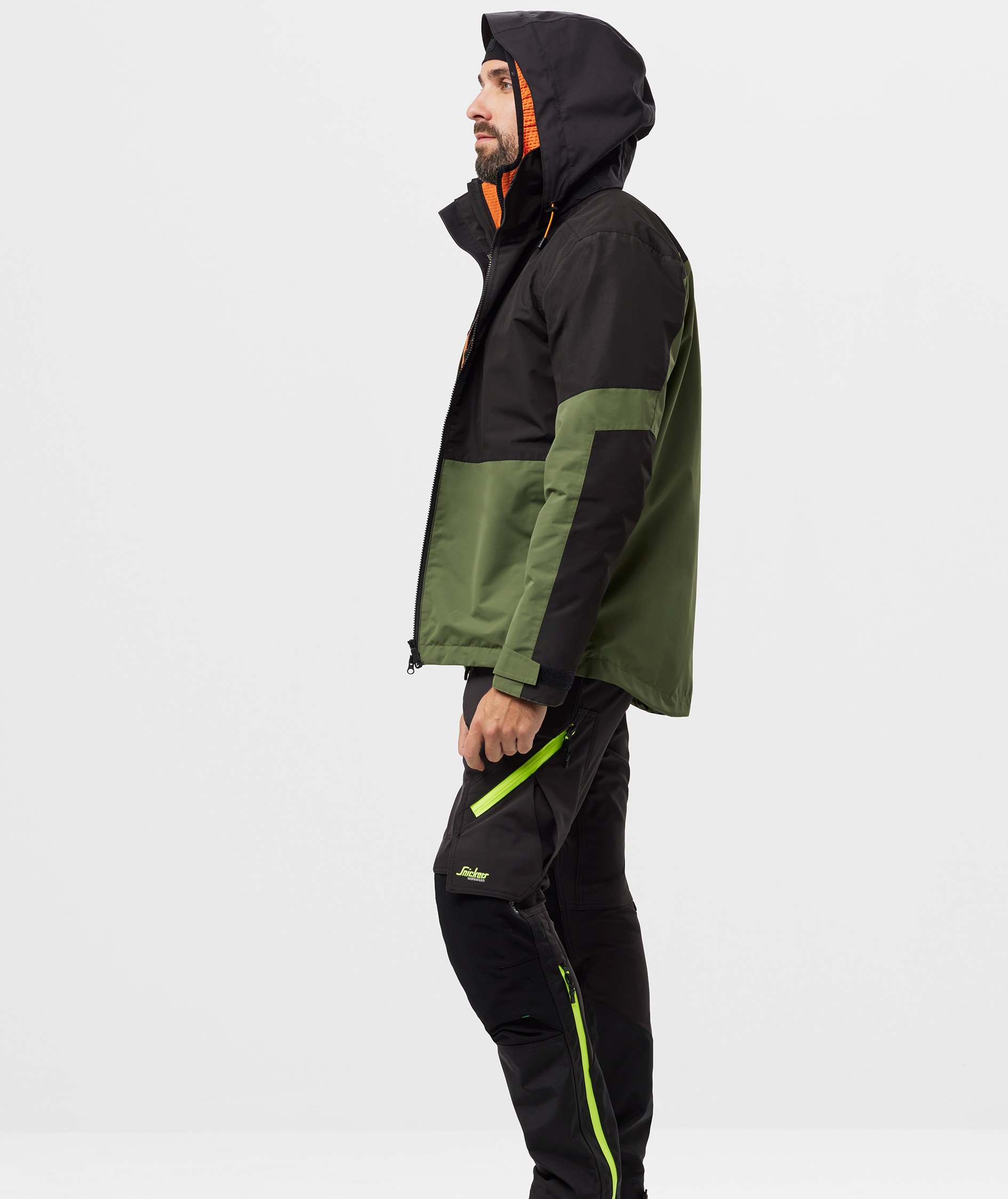 Snickers AllroundWork skalljakke 1304, Khaki Green/Black, large image number 5