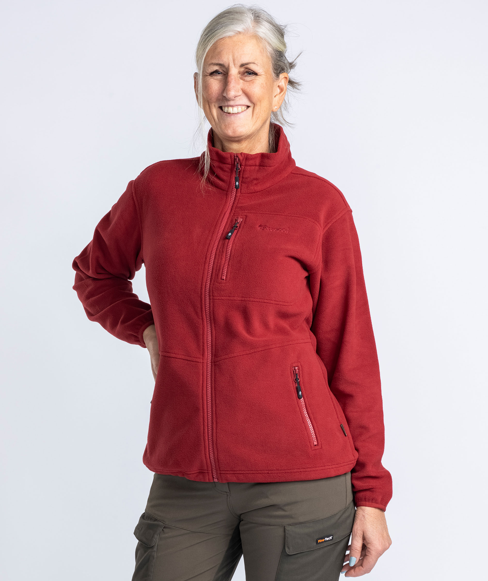 Pinewood Finnveden dame fleecejakke, Dark Tomato, large image number 1