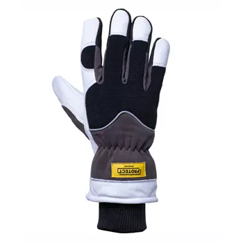 Kramp winter gloves in goatskin / spandex, Black/White