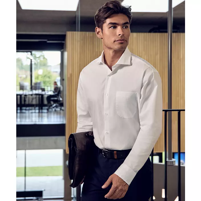 Seven Seas modern fit Poplin skjorte, Hvid, large image number 6