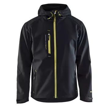 Blåkläder softshell jacket, Black/Hi-Vis Yellow