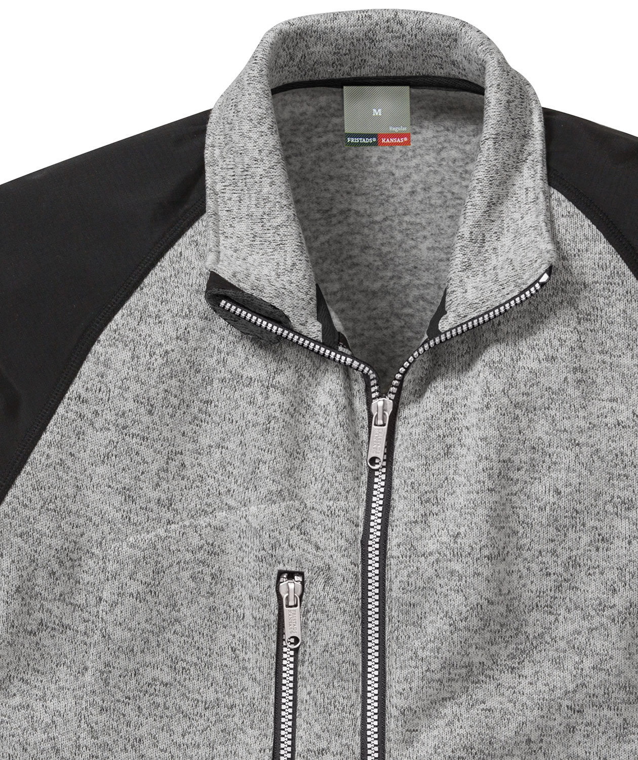 Fristads fleecejakke 7451, Gr&aring;/Sort, Gr&aring;/Sort, large image number 2