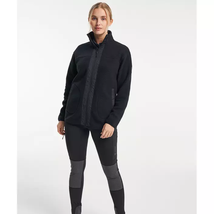 Tenson Yoke pälsfiberjacka dam, Black, large image number 1