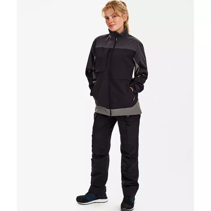 Engel Entire dame softshelljakke, Black/Anthracite Grey, large image number 2