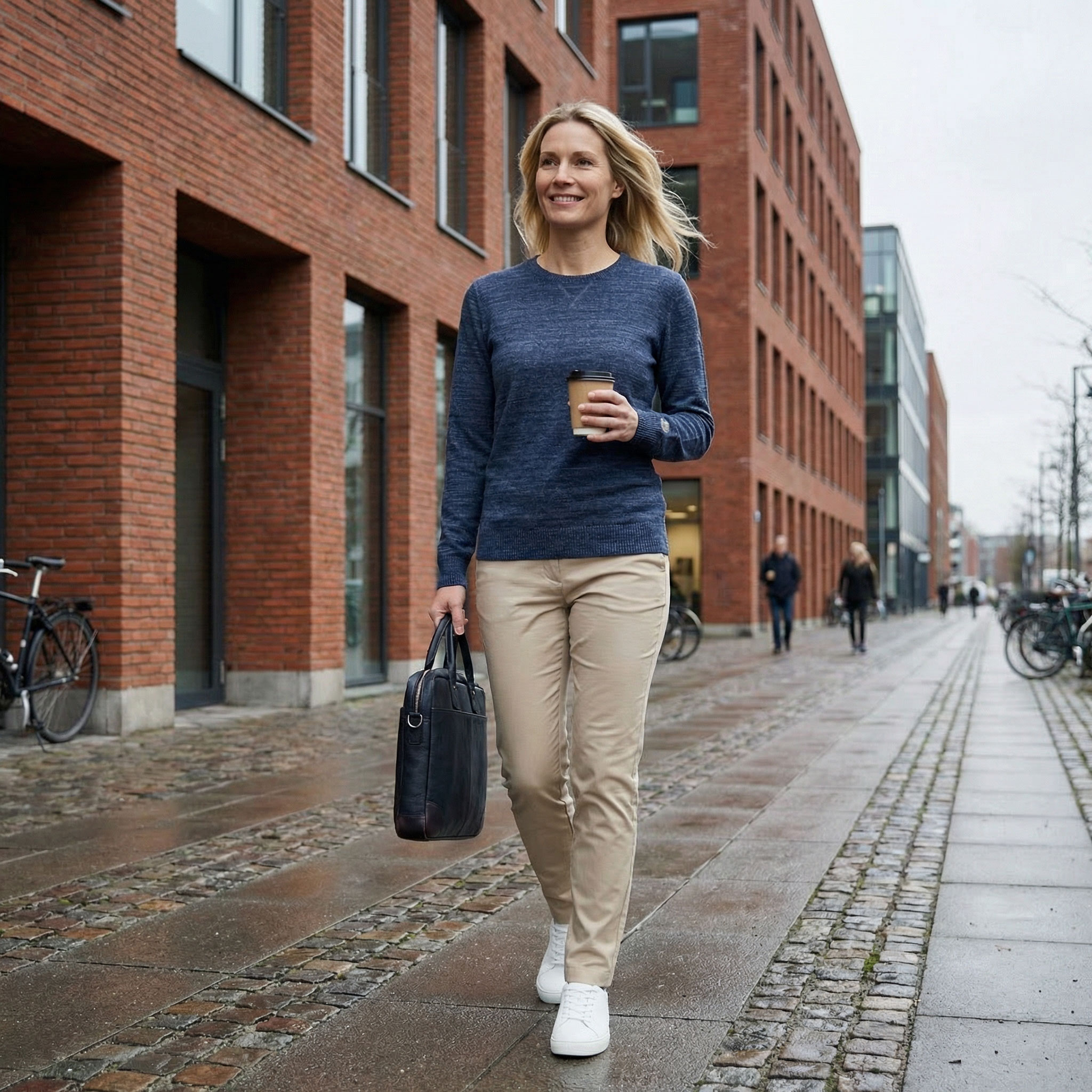 Cutter & Buck Eatonville women's knitted pullover, Navy melange