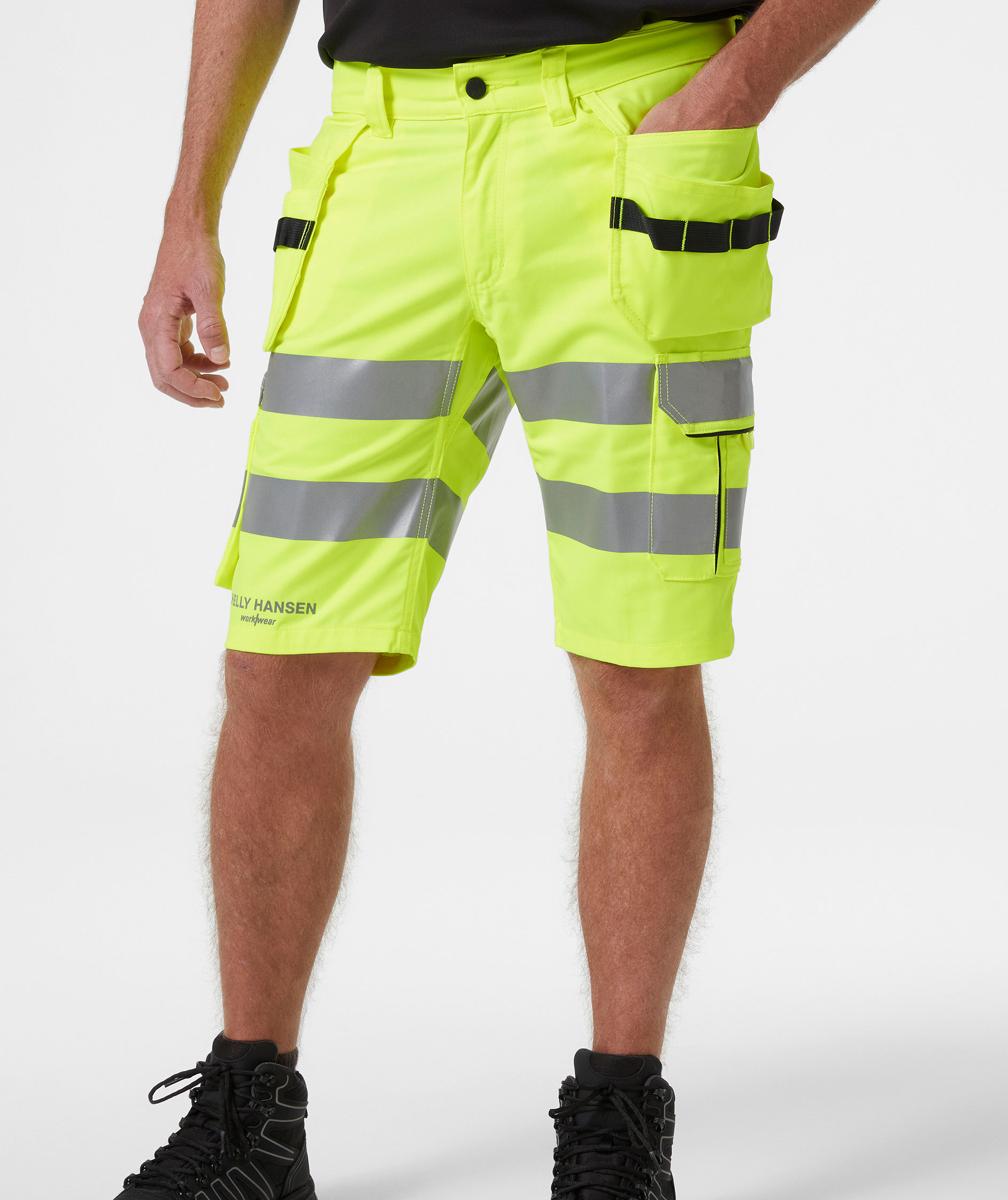 Helly Hansen Alna 2.0 craftsman shorts, Hi-vis yellow/charcoal