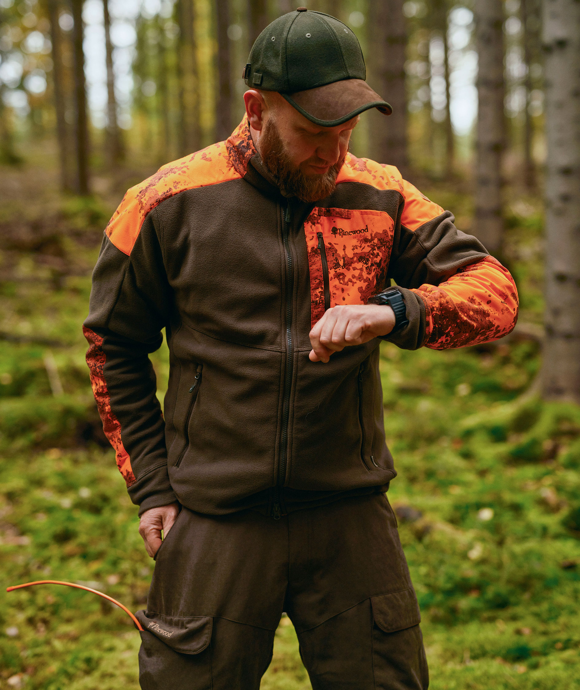 Pinewood&nbsp;Sm&aring;land Hunters Camou fleecejakke, Hunting Brown/Strata Blaze, large image number 9