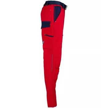 Kramp Original work trousers with belt, Red/Marine Blue