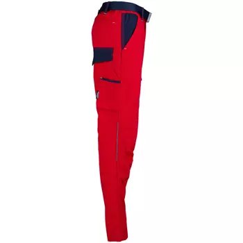 Kramp Original work trousers with belt, Red/Marine Blue