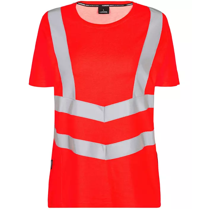 Engel Safety dame T-shirt, Hi-Vis Rød, large image number 0
