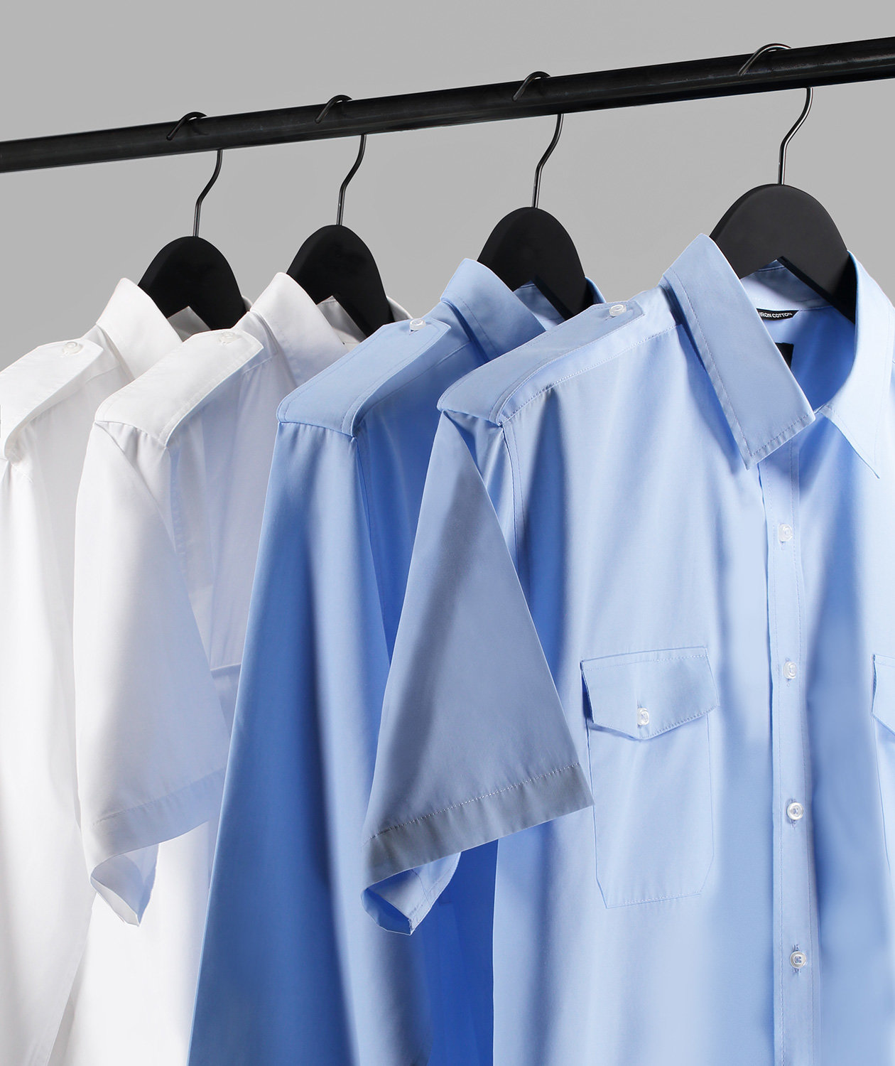 ID kort&auml;rmad uniform skjorta, Ljusbl&aring;, large image number 3