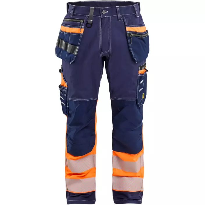 Blåkläder håndværkerbukser, Marine/Hi-Vis Orange, large image number 0